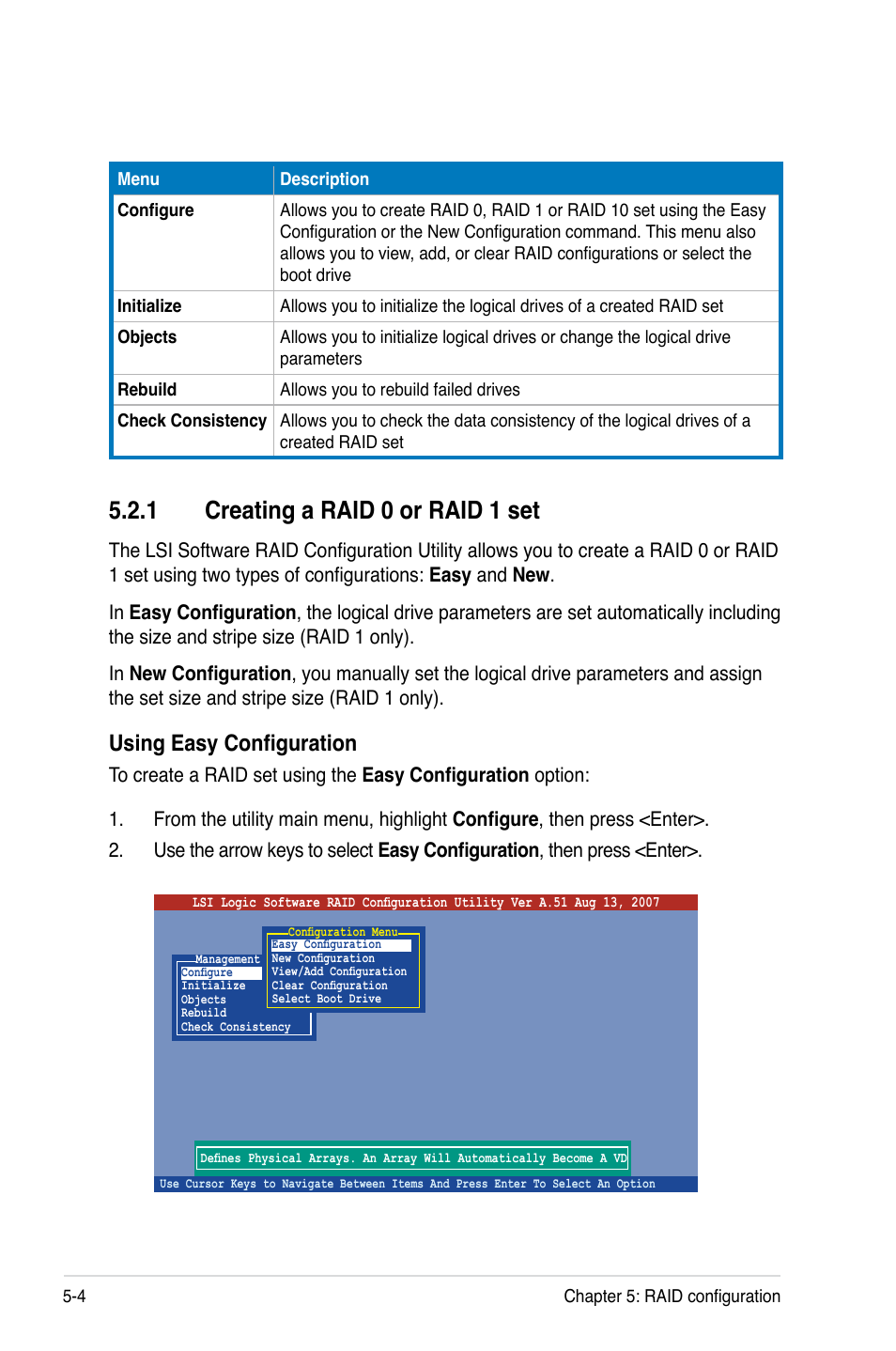 1 creating a raid 0 or raid 1 set, Using easy configuration | Asus DSAN-DX User Manual | Page 102 / 162