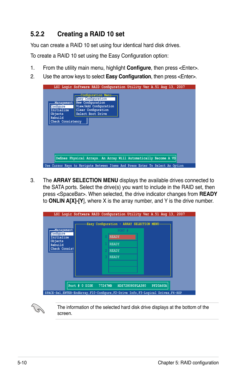 2 creating a raid 10 set | Asus DSAN-DX User Manual | Page 108 / 162