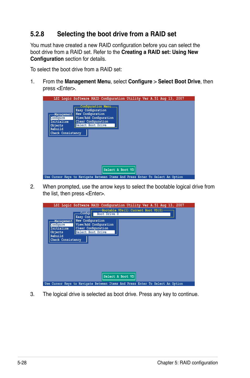 8 selecting the boot drive from a raid set | Asus DSAN-DX User Manual | Page 126 / 162