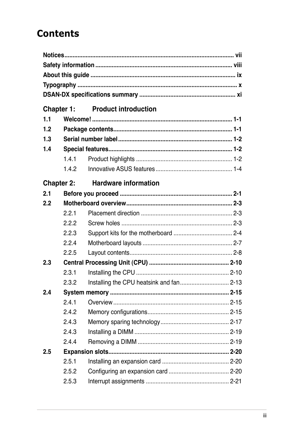 Asus DSAN-DX User Manual | Page 3 / 162