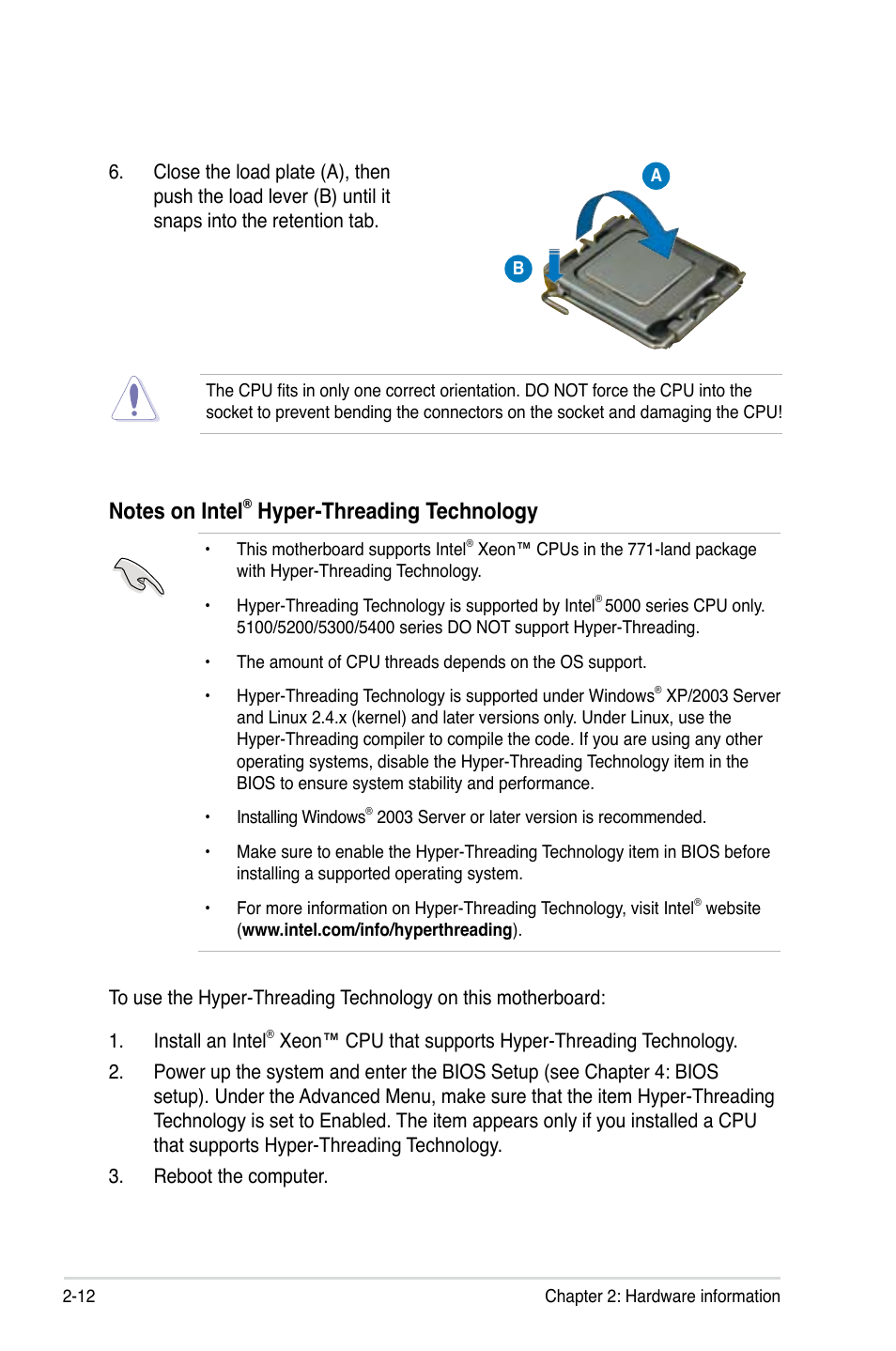 Hyper-threading technology | Asus DSAN-DX User Manual | Page 32 / 162