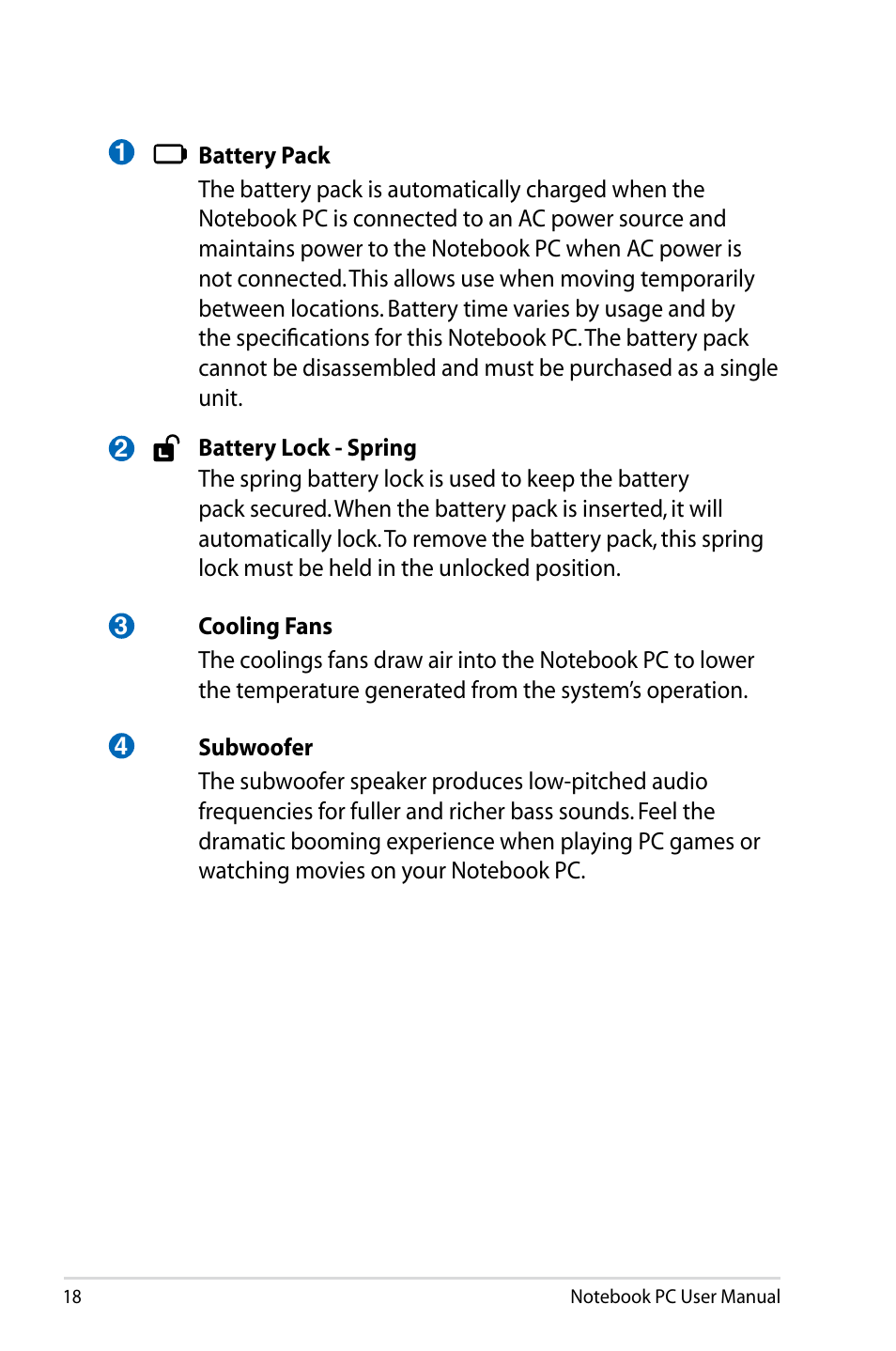 Asus G75VX User Manual | Page 18 / 126