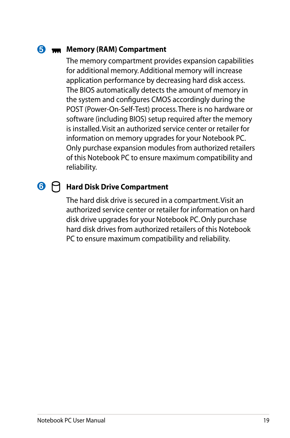 Asus G75VX User Manual | Page 19 / 126