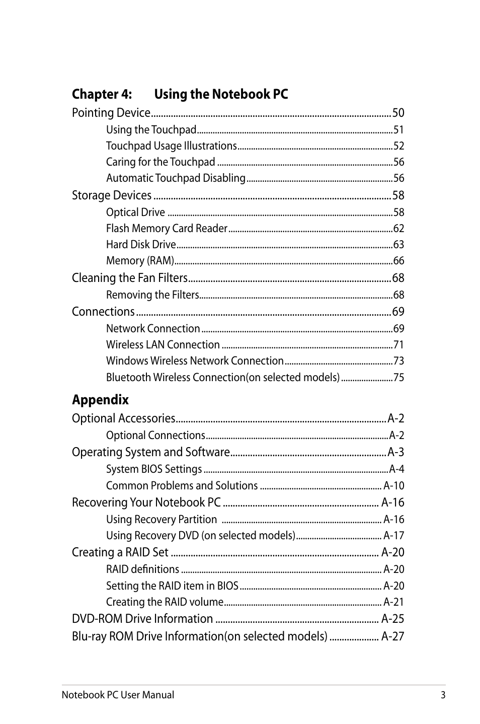 Asus G75VX User Manual | Page 3 / 126
