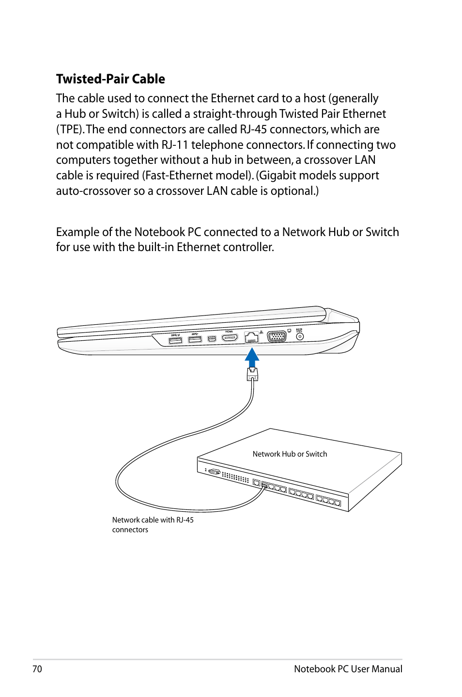Twisted-pair cable | Asus G75VX User Manual | Page 70 / 126