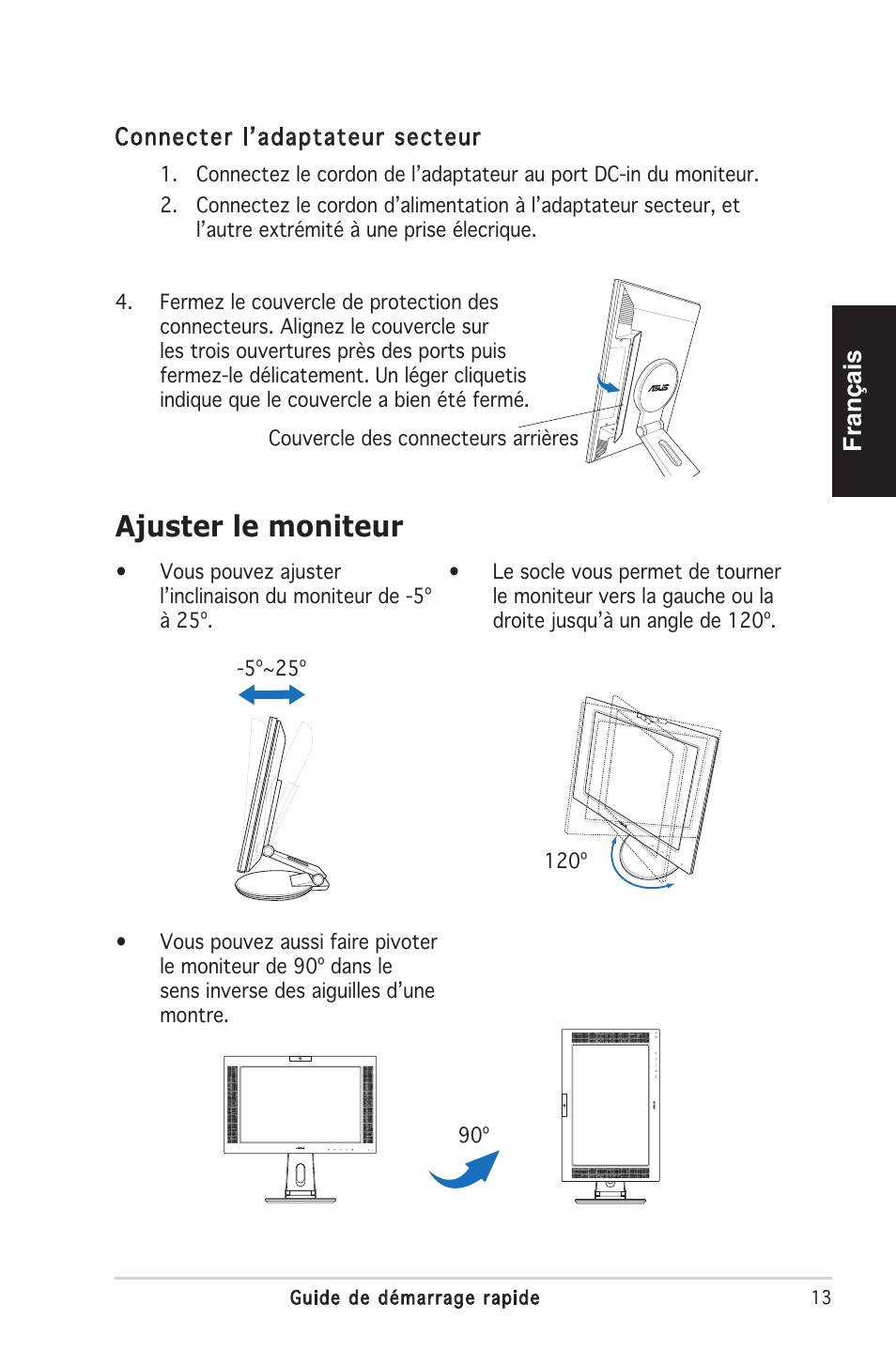 Ajuster le moniteur | Asus PW201 User Manual | Page 17 / 124