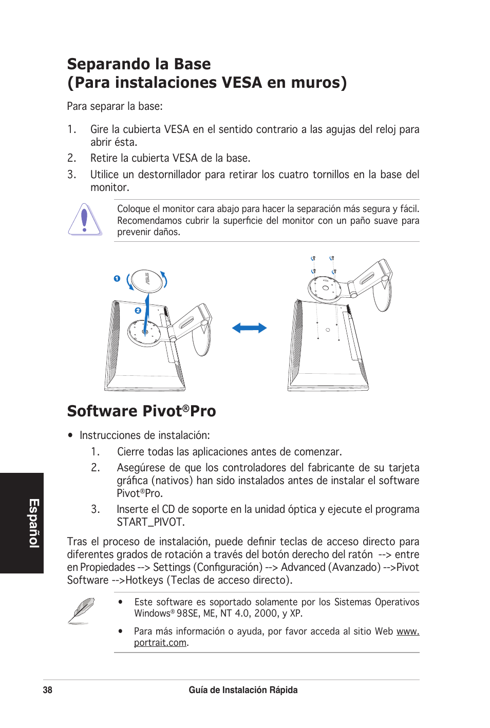 Software pivot | Asus PW201 User Manual | Page 42 / 124