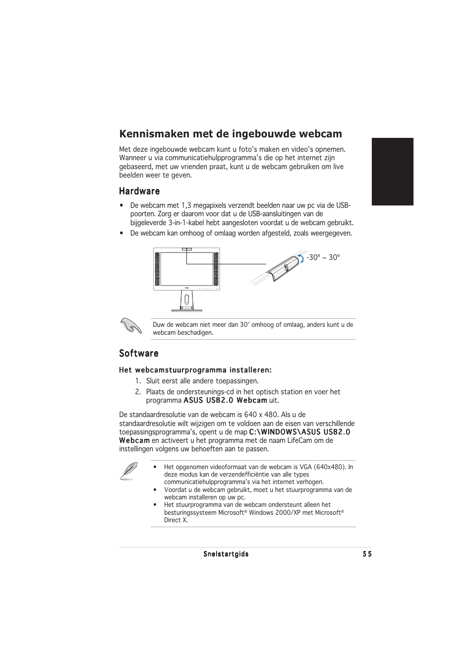 Kennismaken met de ingebouwde webcam | Asus PW201 User Manual | Page 59 / 124