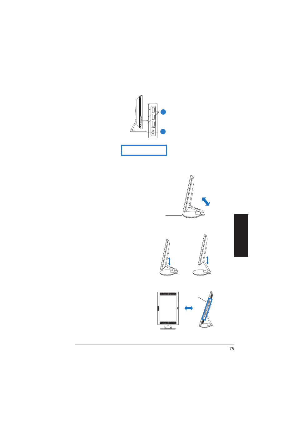 液晶ディスプレイを開く, ケーブルを接続する | Asus PW201 User Manual | Page 79 / 124