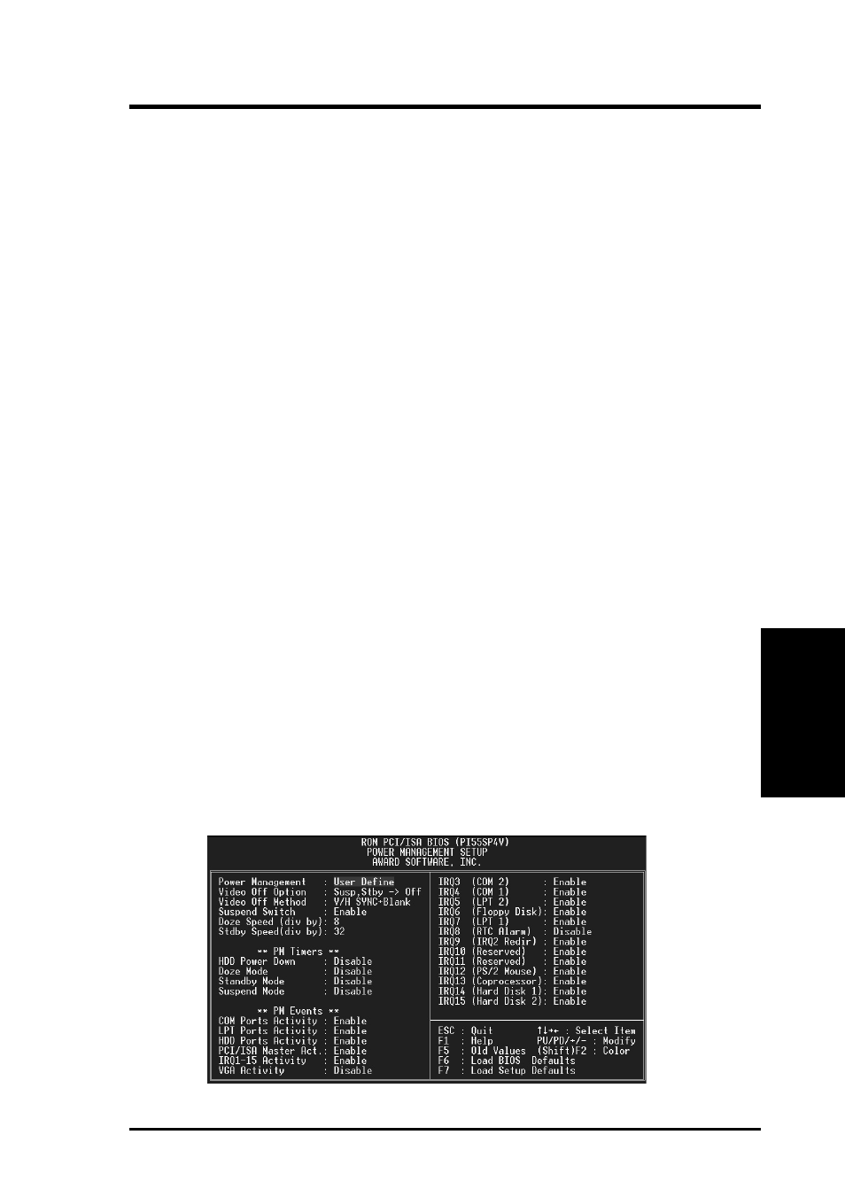 Iv. bios software, Power management setup | Asus P/I-P55SP4V User Manual | Page 45 / 96