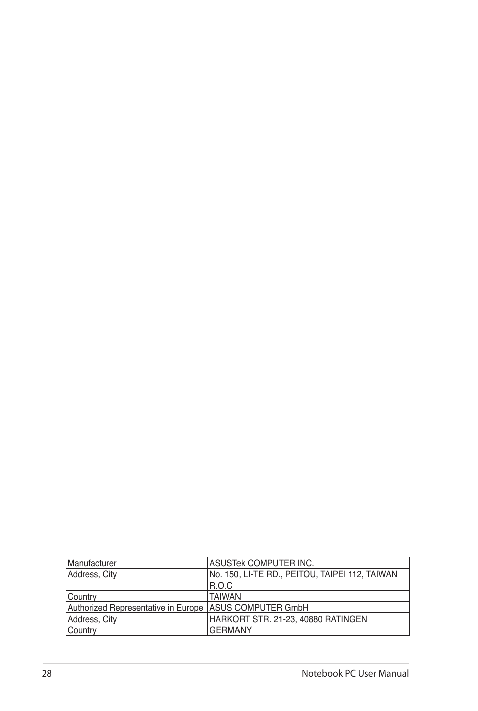 Asus G72gx User Manual | Page 28 / 28