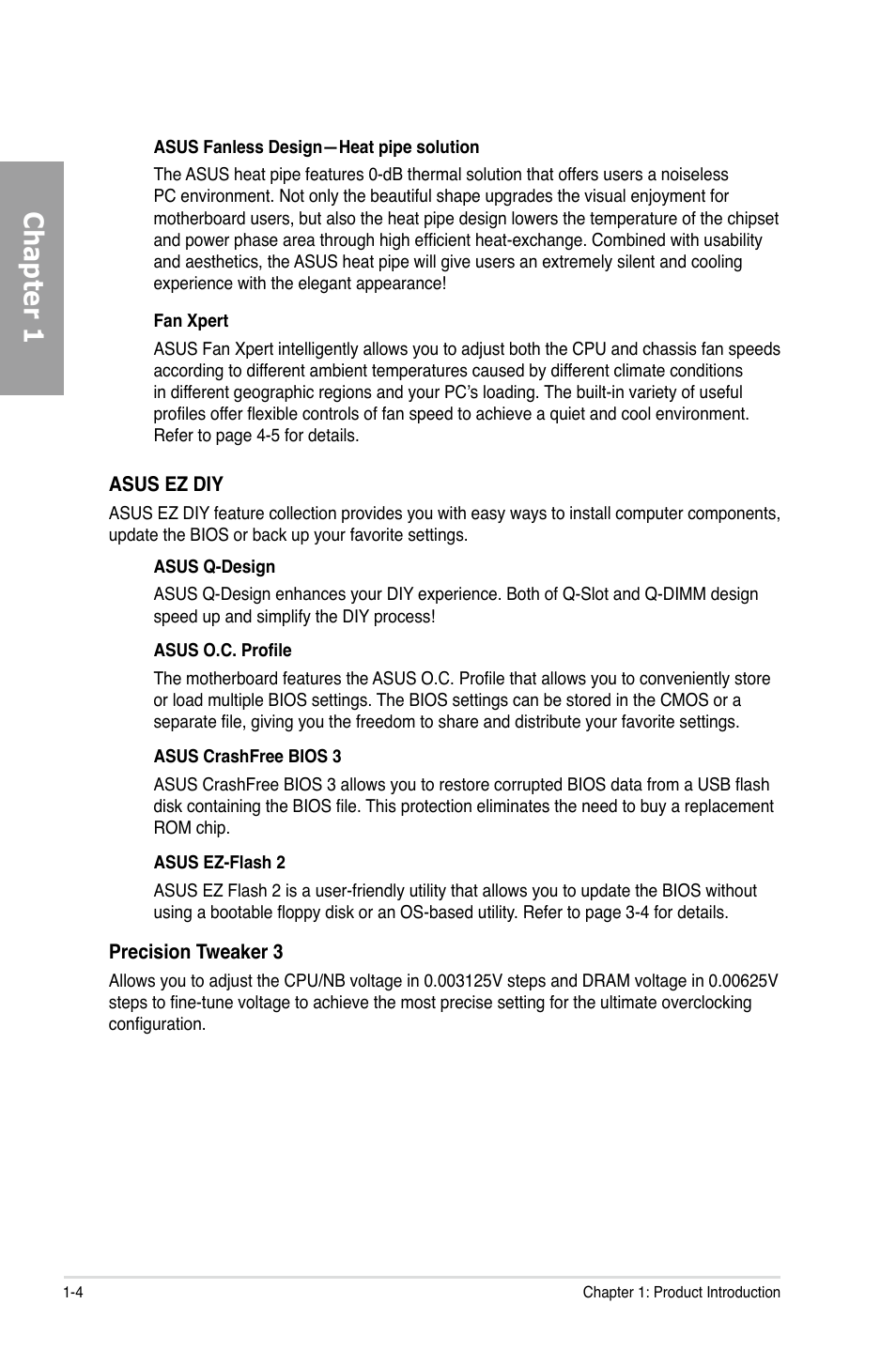 Chapter 1 | Asus M4A89TD PRO/USB3 User Manual | Page 18 / 120