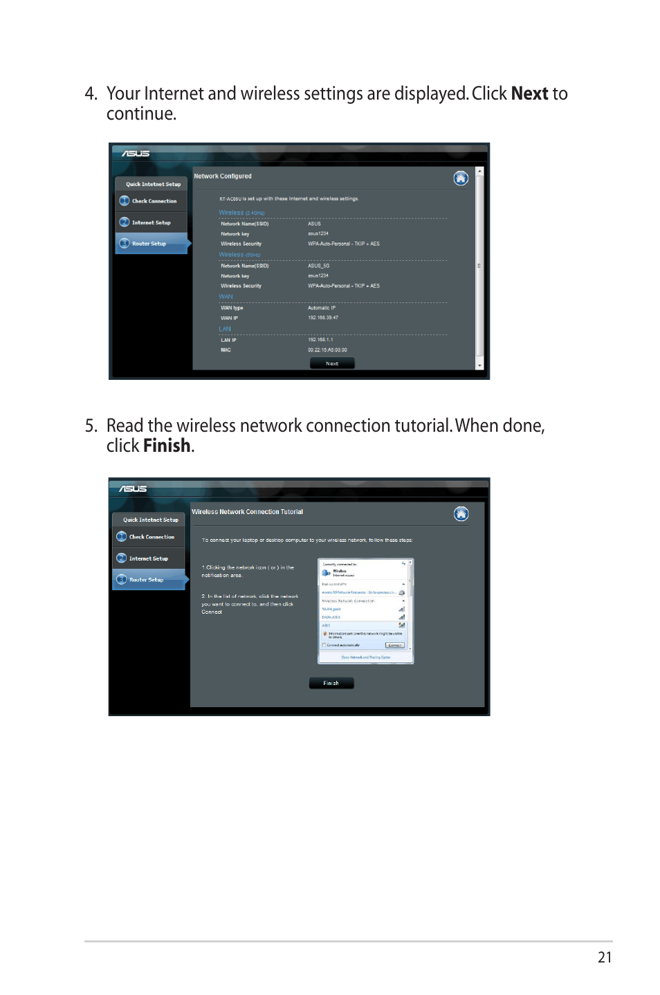 Asus RT-AC66U User Manual | Page 21 / 70