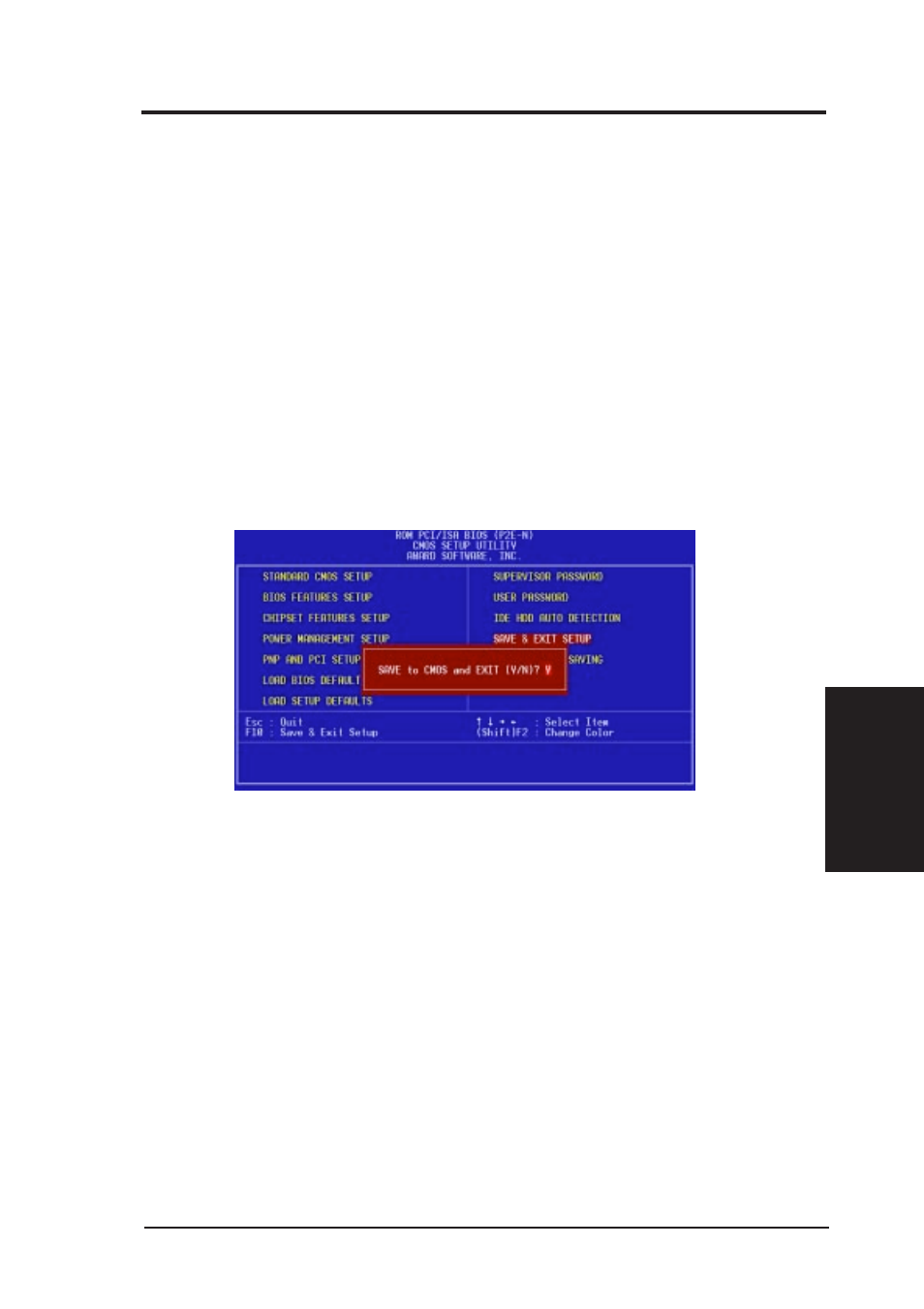 Iv. bios software, Save & exit setup, Exit without saving | Asus P2L-N User Manual | Page 55 / 120