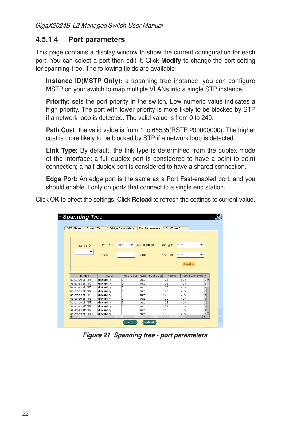 4 port parameters | Asus GigaX2024B User Manual | Page 34 / 102