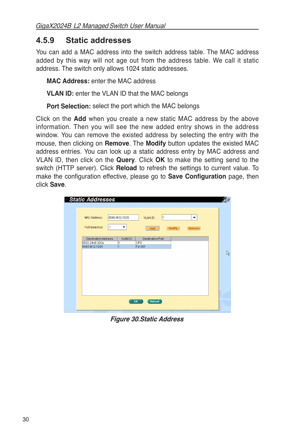 9 static addresses | Asus GigaX2024B User Manual | Page 42 / 102