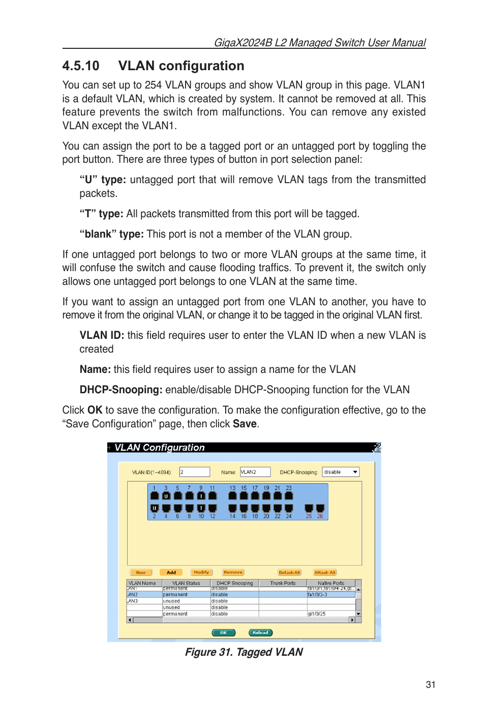 10 vlan conﬁguration | Asus GigaX2024B User Manual | Page 43 / 102