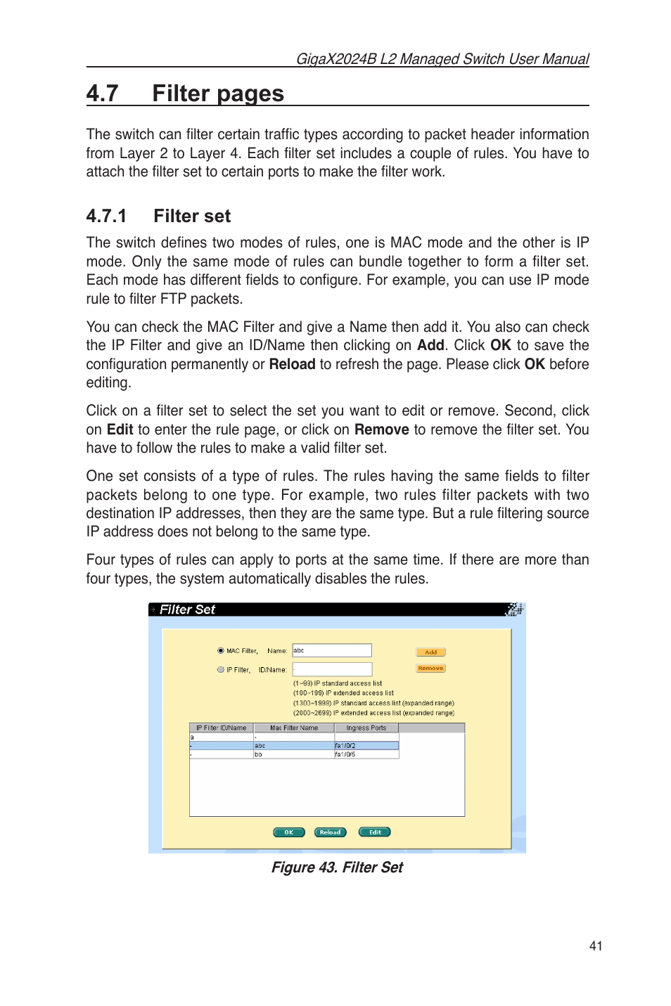 1 filter set, 7 filter pages | Asus GigaX2024B User Manual | Page 53 / 102