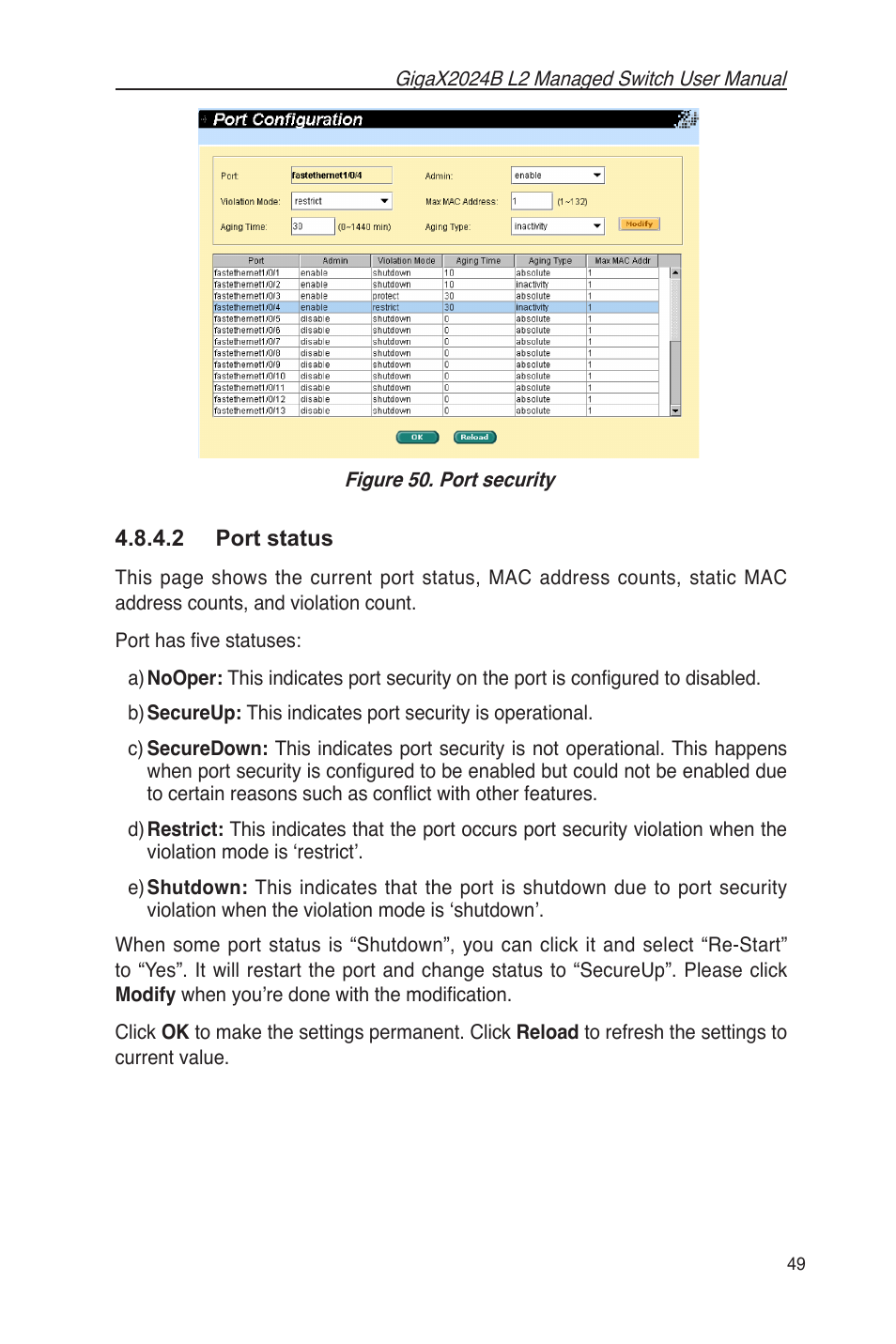 2 port status | Asus GigaX2024B User Manual | Page 61 / 102