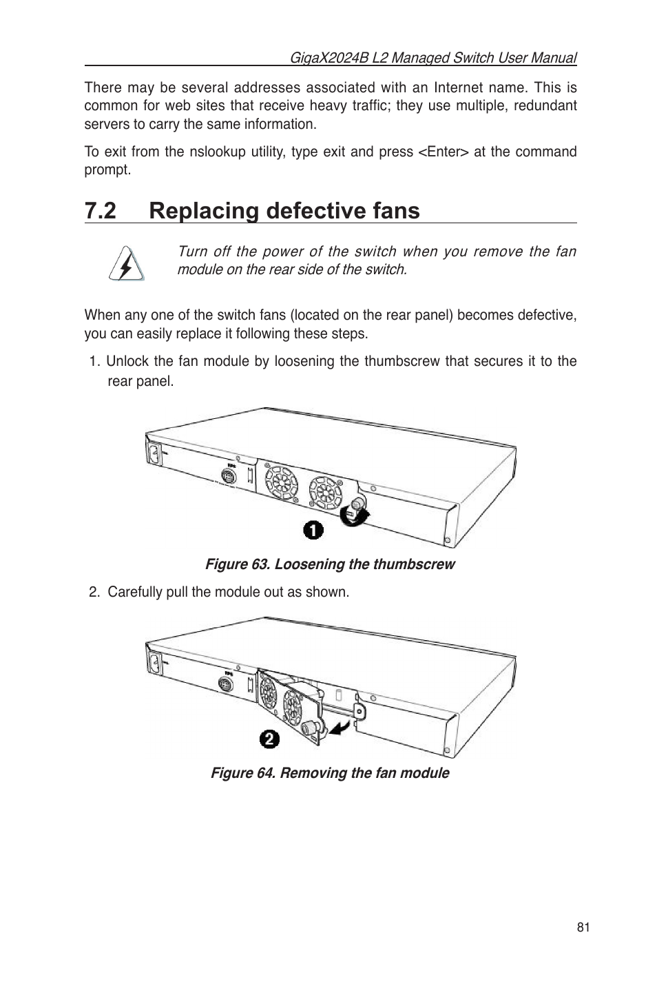 2 replacing defective fans | Asus GigaX2024B User Manual | Page 93 / 102