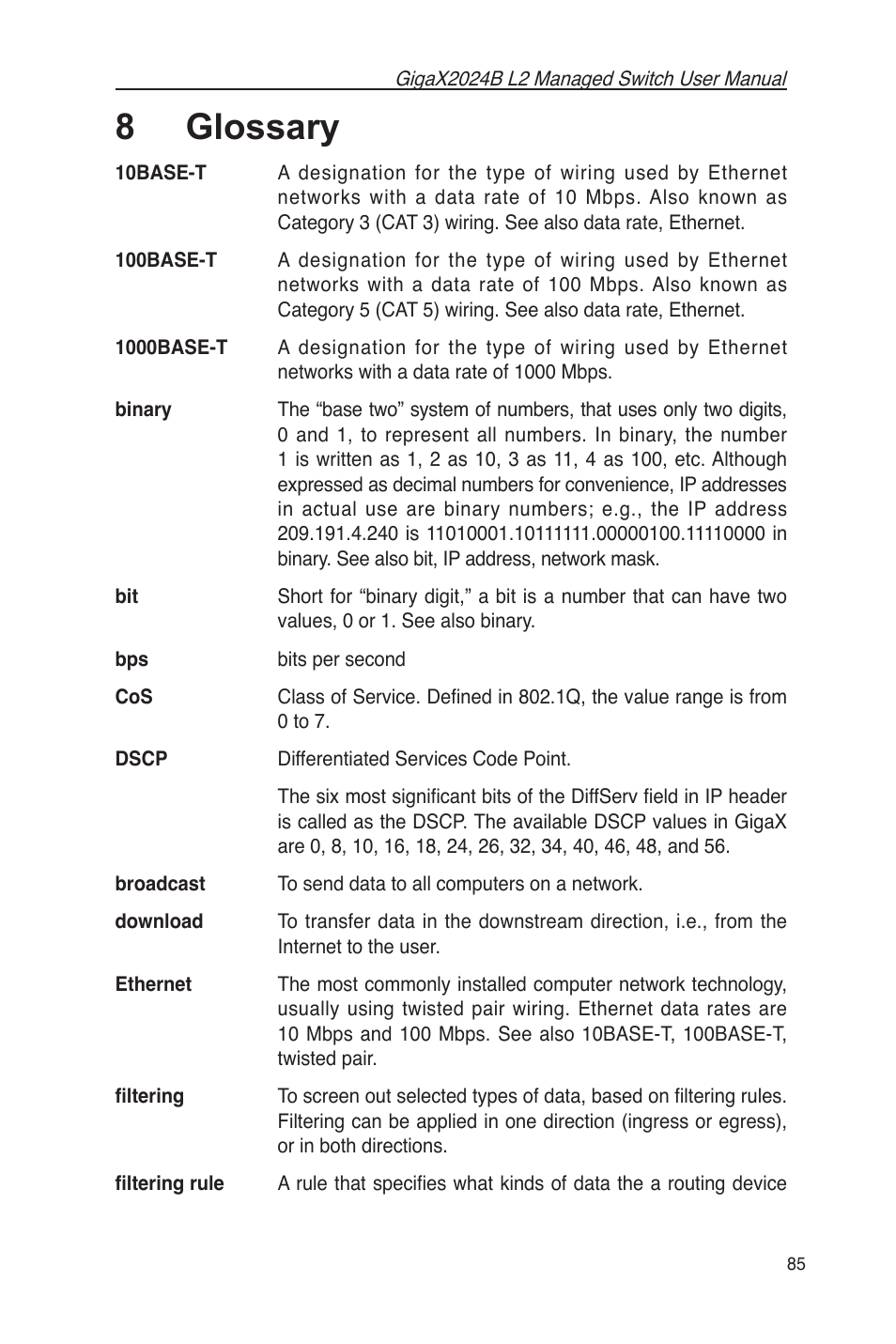 8 glossary | Asus GigaX2024B User Manual | Page 97 / 102
