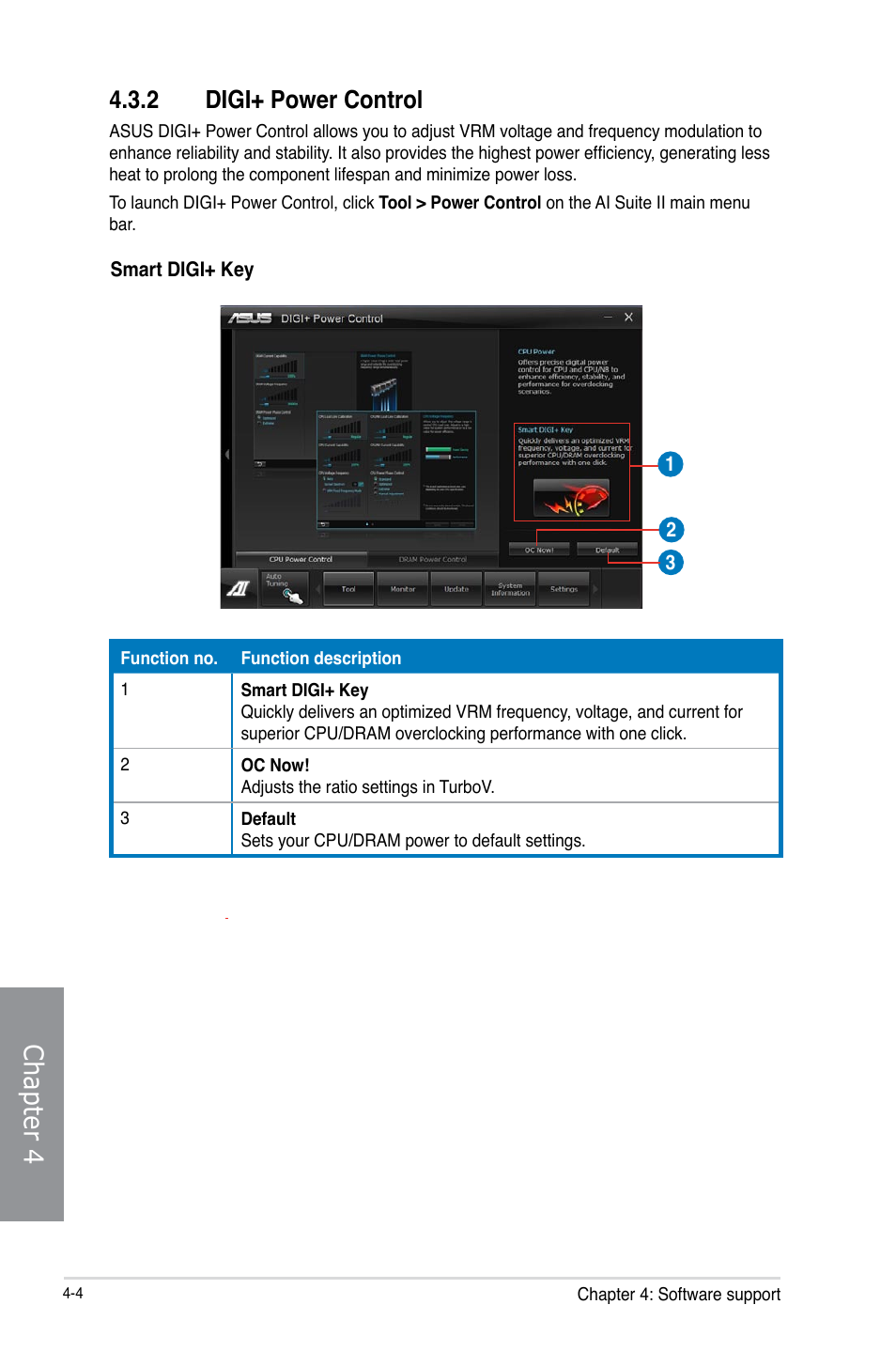 2 digi+ power control, Digi+ power control -4, Chapter 4 | Asus M5A99FX PRO R2.0 User Manual | Page 118 / 178