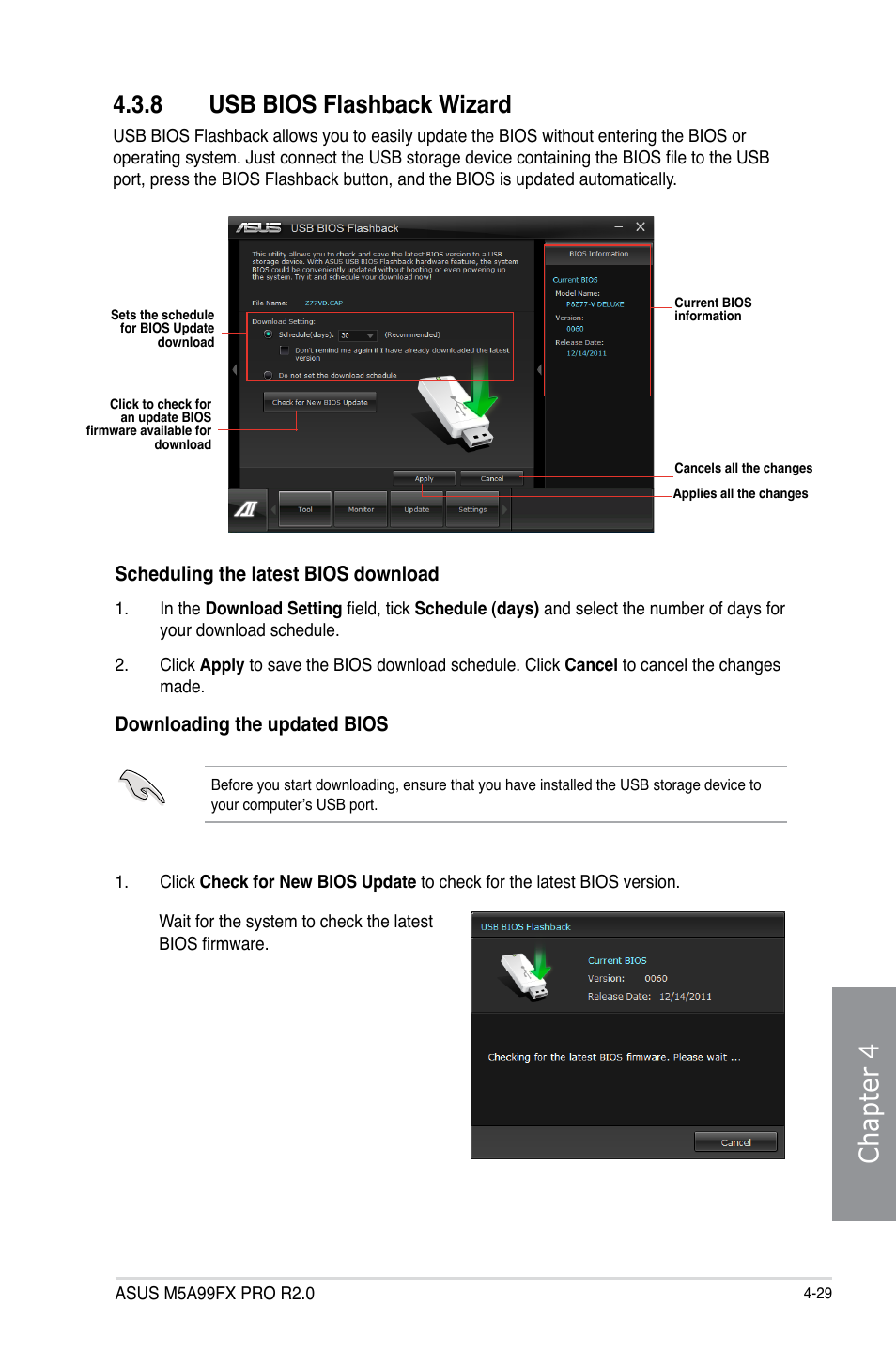 8 usb bios flashback wizard, Usb bios flashback wizard -29, Chapter 4 | Asus M5A99FX PRO R2.0 User Manual | Page 143 / 178