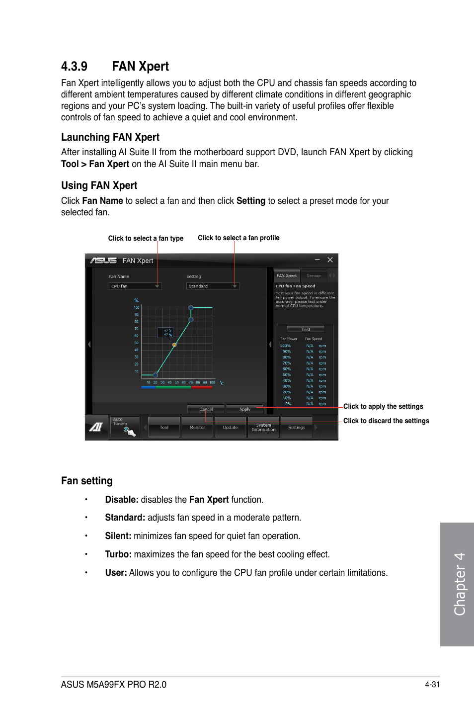 9 fan xpert, Fan xpert -31, Chapter 4 | Asus M5A99FX PRO R2.0 User Manual | Page 145 / 178