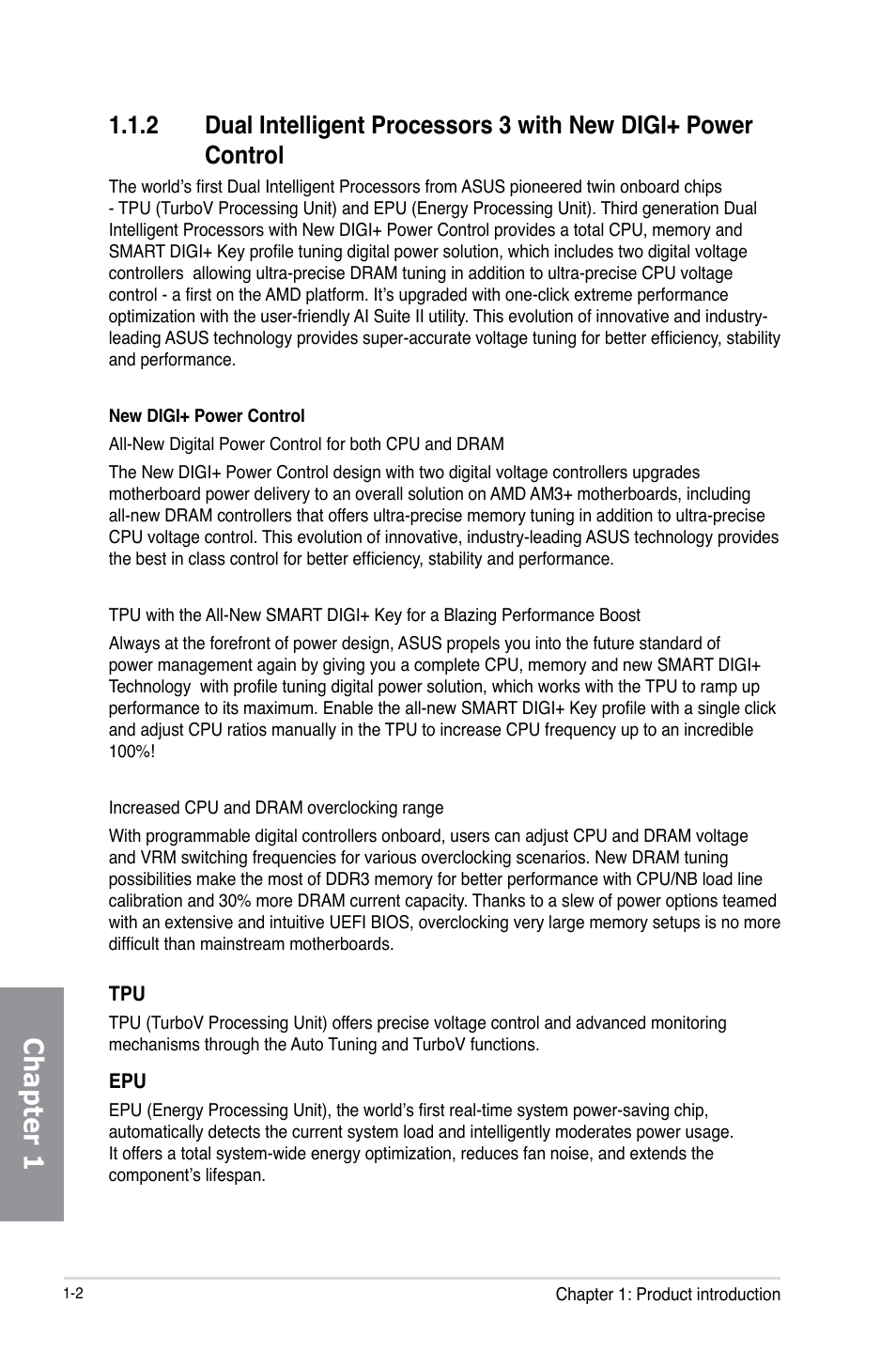 Chapter 1 | Asus M5A99FX PRO R2.0 User Manual | Page 16 / 178