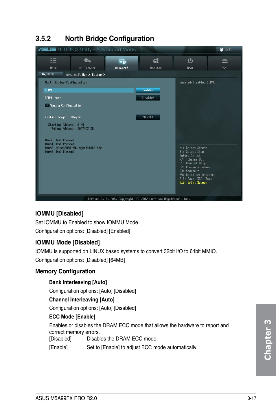 2 north bridge configuration, North bridge configuration -17, Chapter 3 | Asus M5A99FX PRO R2.0 User Manual | Page 89 / 178