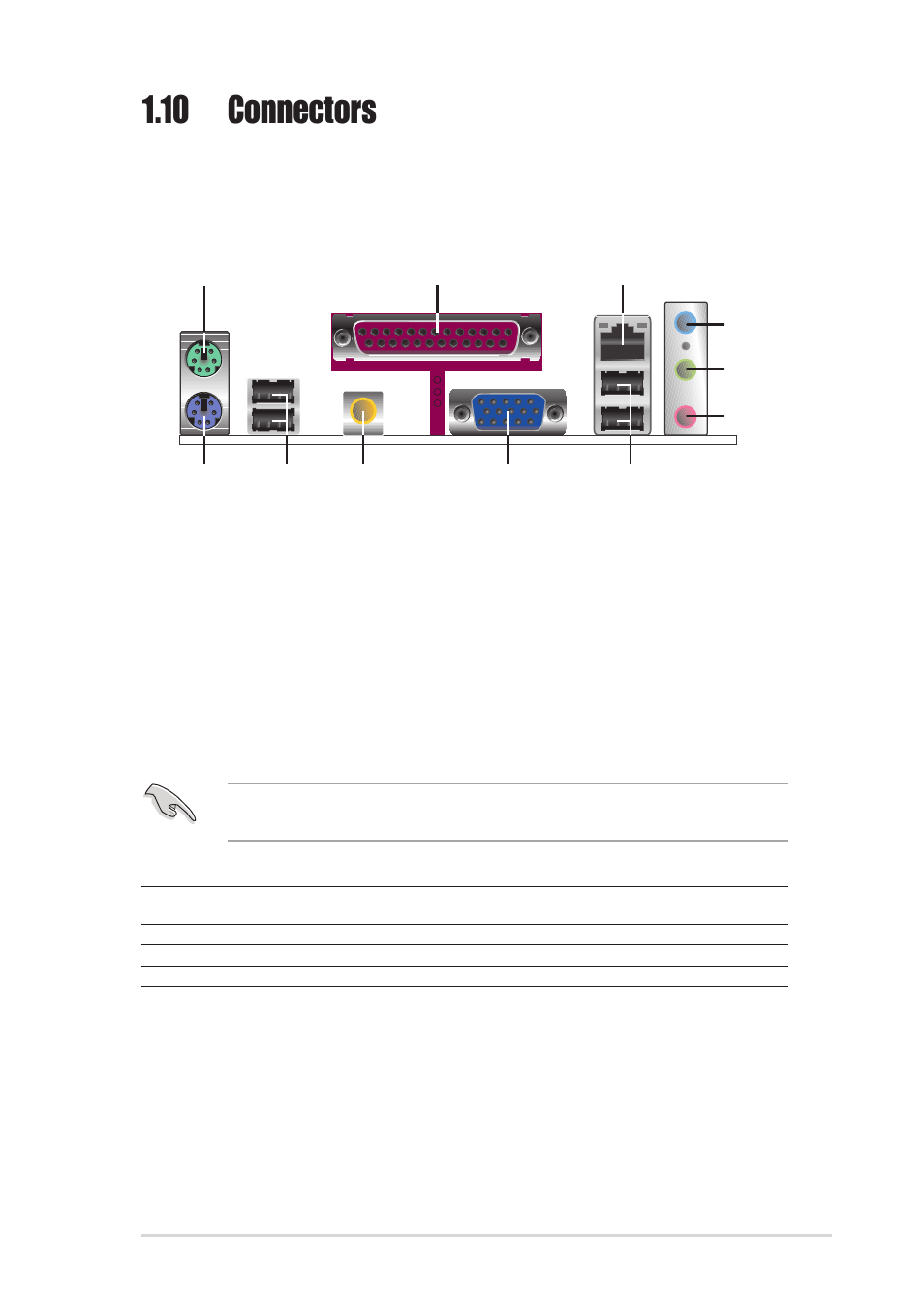 10 connectors, 1 rear panel connectors | Asus P4R800-VM User Manual | Page 27 / 64