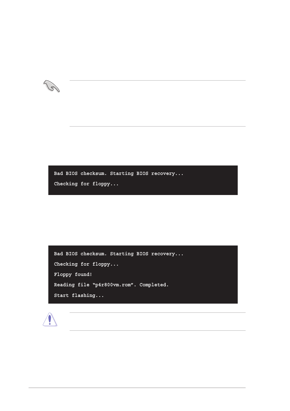 5 recovering the bios with crashfree bios 2 | Asus P4R800-VM User Manual | Page 40 / 64
