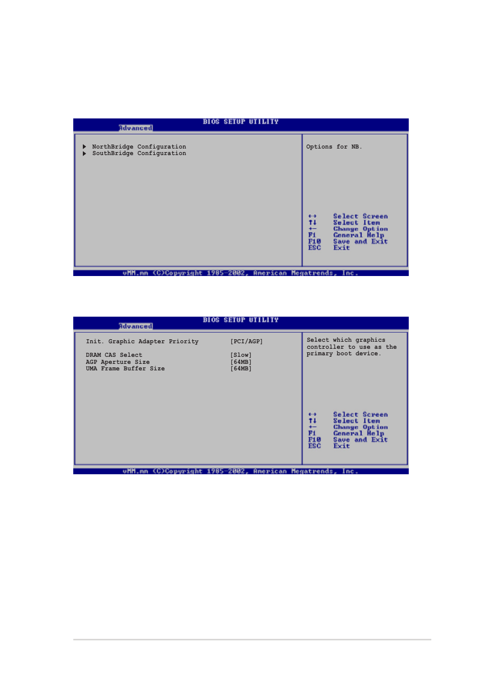 2 chipset, Northbridge configuration, Init. graphic adapter priority [pci/agp | Dram cas select [slow, Agp aperture size [64mb | Asus P4R800-VM User Manual | Page 49 / 64