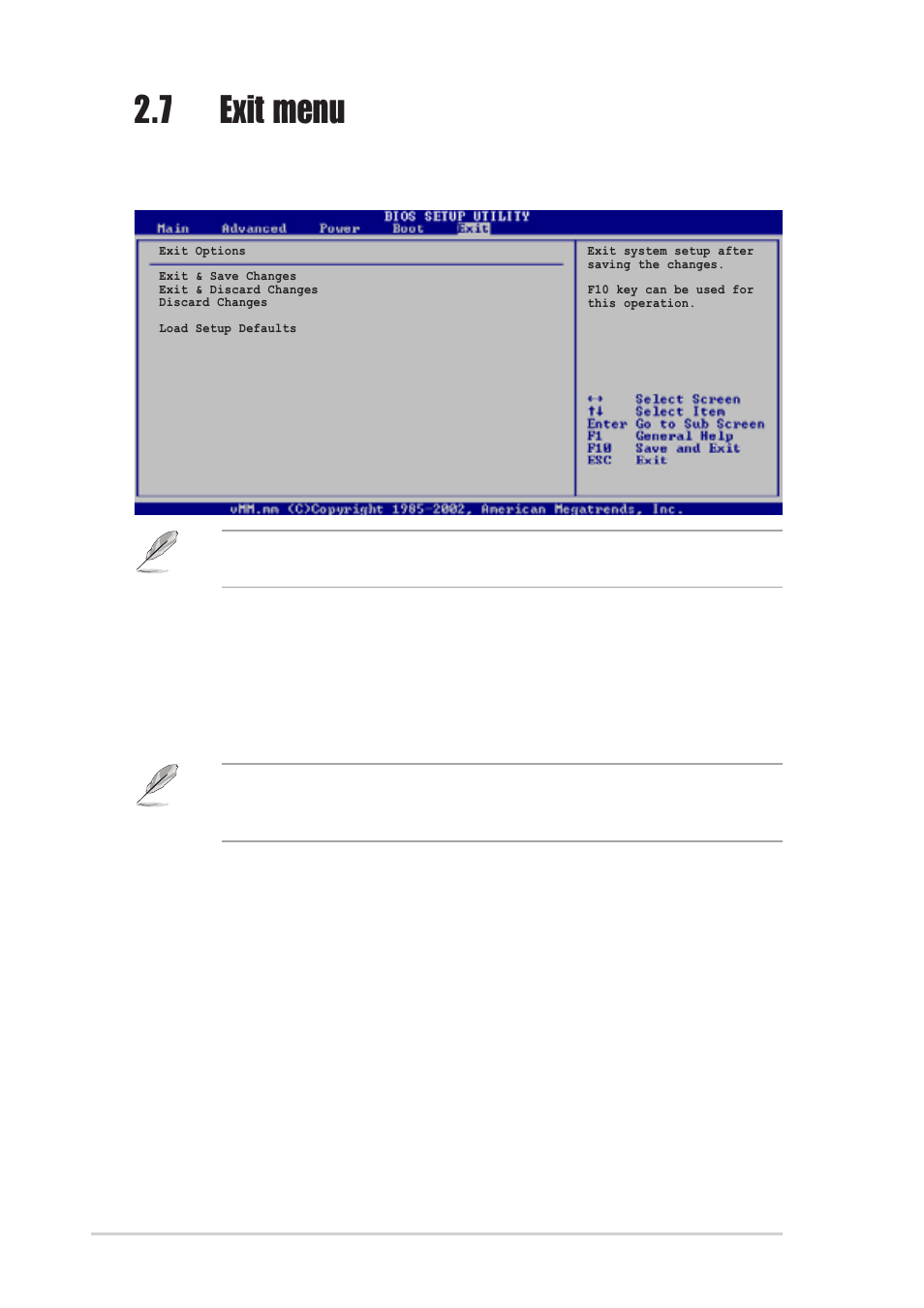 7 exit menu | Asus P4R800-VM User Manual | Page 60 / 64