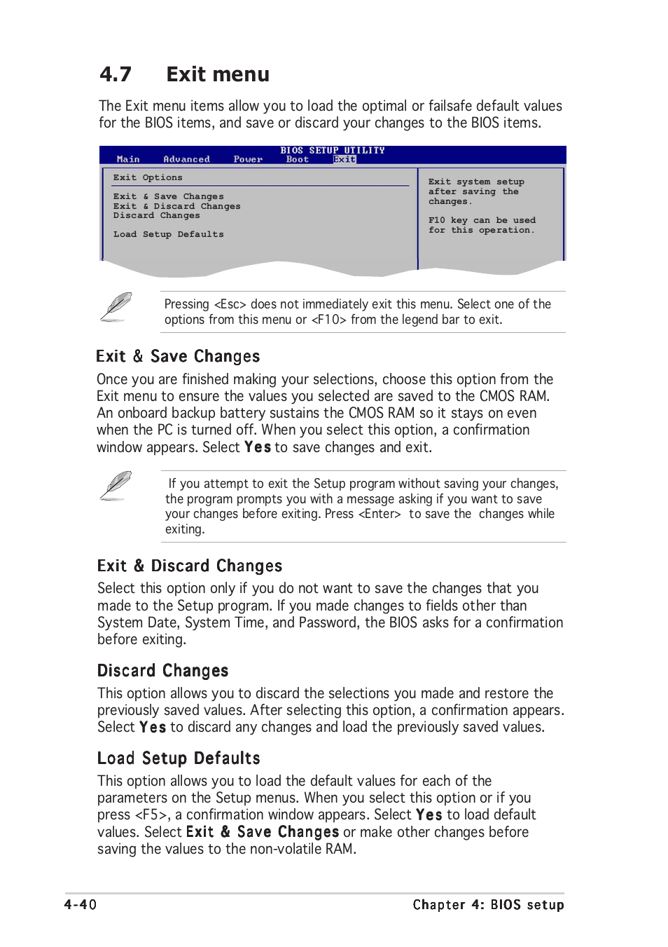 7 exit menu | Asus P5P800 User Manual | Page 100 / 116