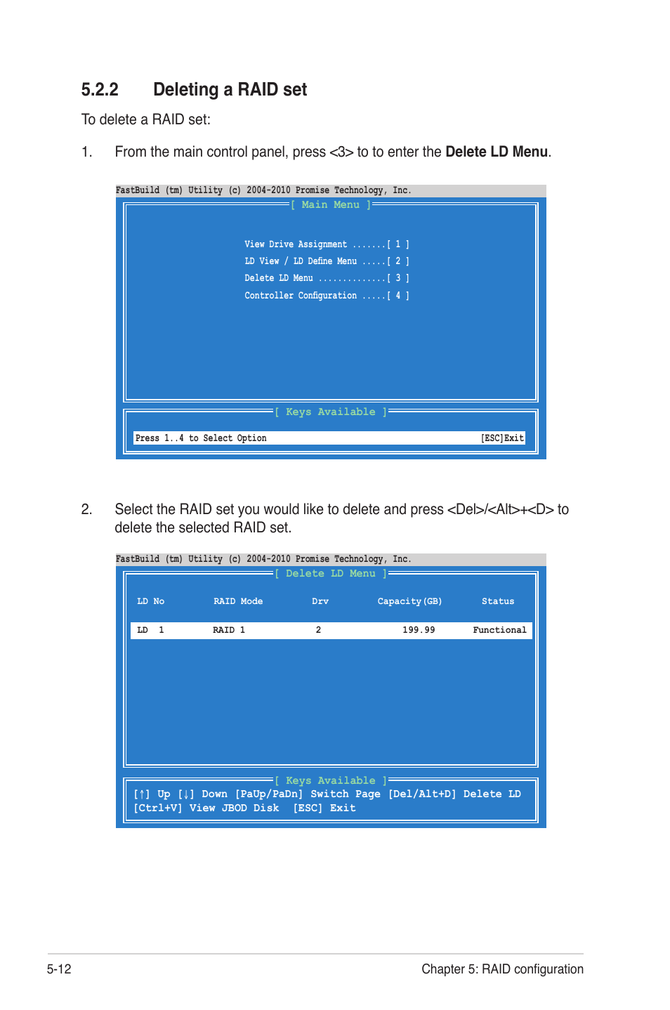 2 deleting a raid set, Deleting a raid set -12 | Asus KGNH-D16 User Manual | Page 108 / 152