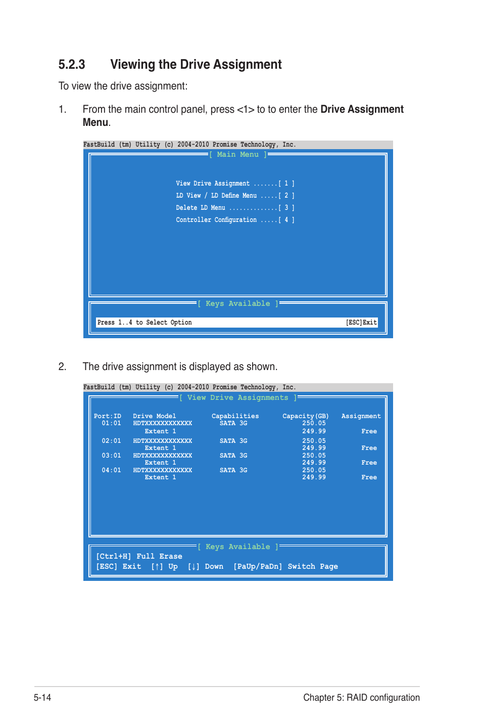 3 viewing the drive assignment, Viewing the drive assignment -14, The drive assignment is displayed as shown | Asus KGNH-D16 User Manual | Page 110 / 152