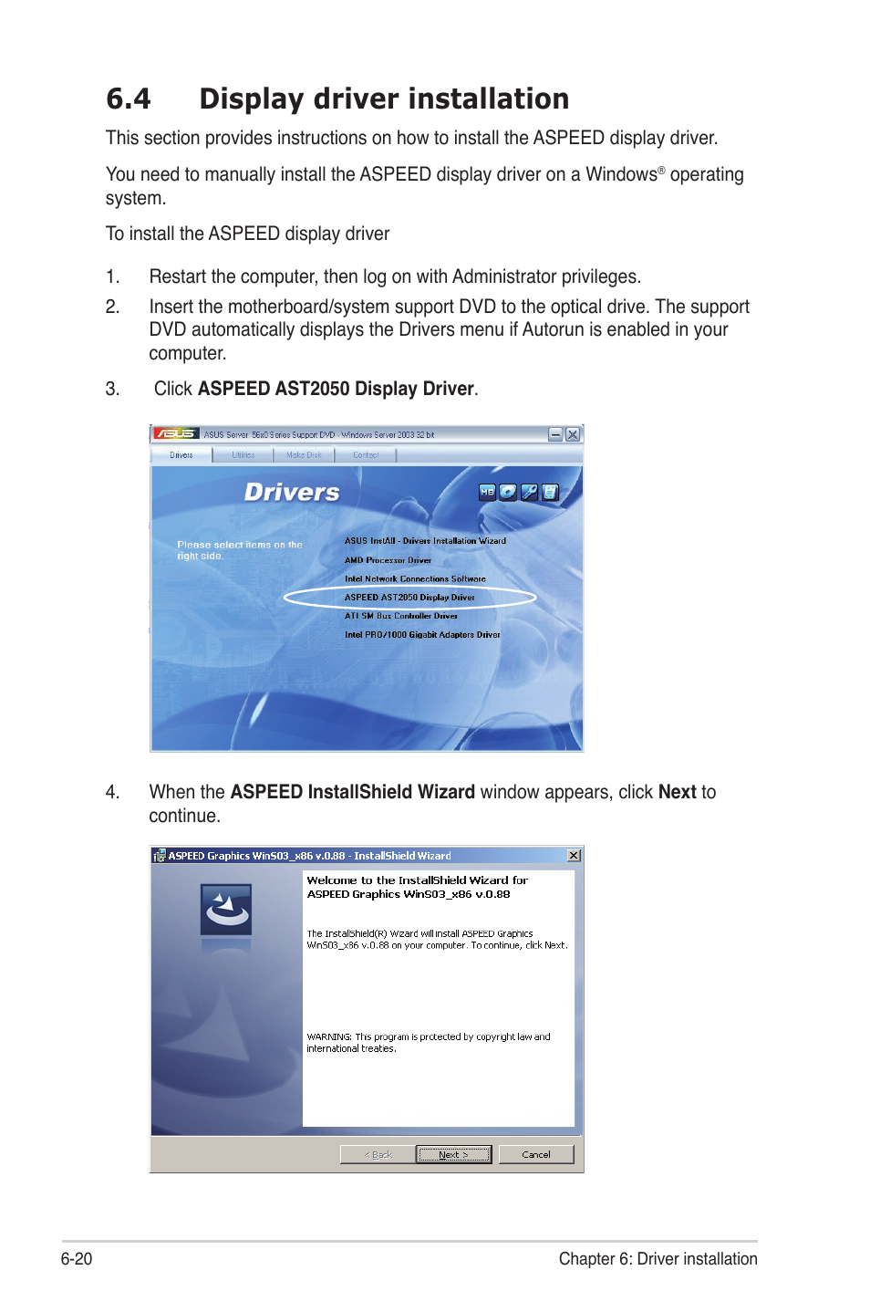 4 display driver installation, Display driver installation -20 | Asus KGNH-D16 User Manual | Page 132 / 152