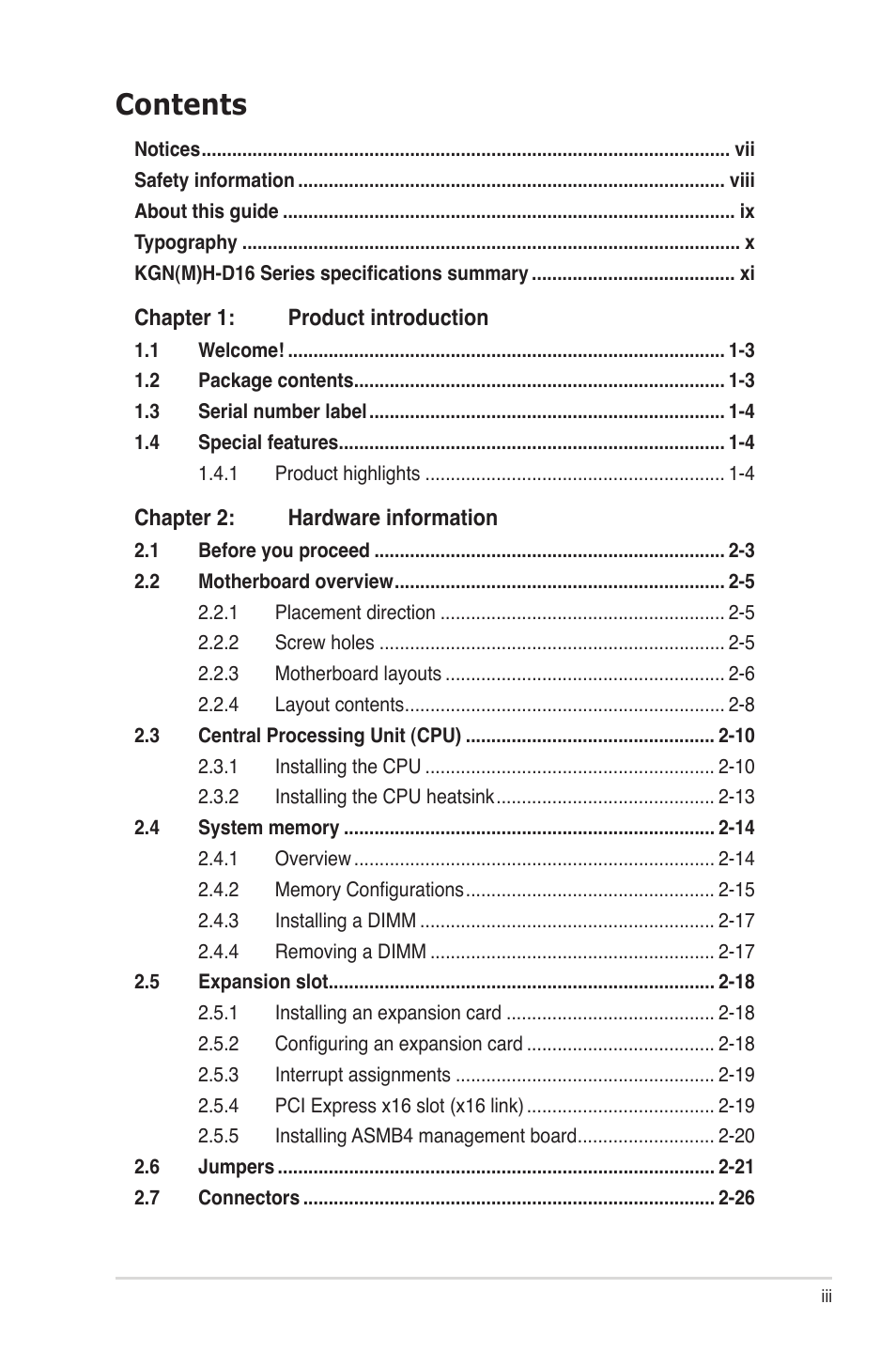 Asus KGNH-D16 User Manual | Page 3 / 152