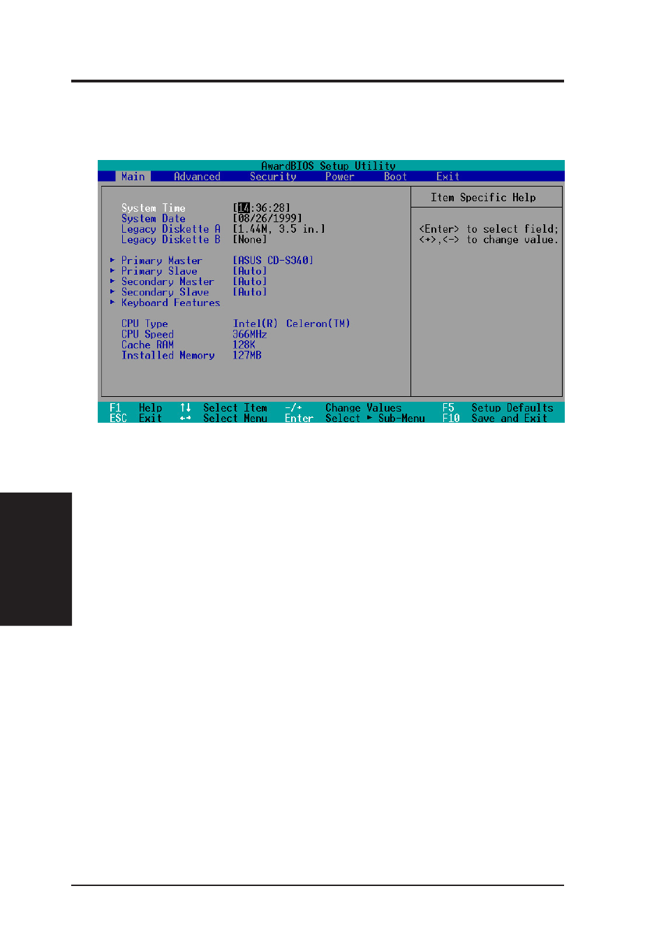 Bios setup, 3 main menu | Asus MEW-AML User Manual | Page 34 / 46