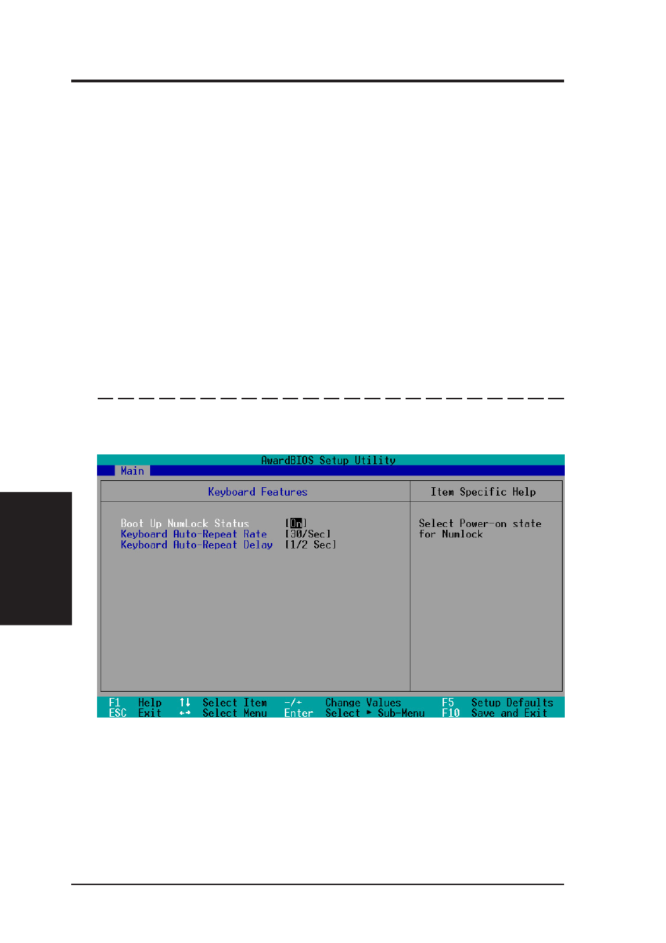 Bios setup, 2 keyboard features | Asus MEW-AML User Manual | Page 38 / 46