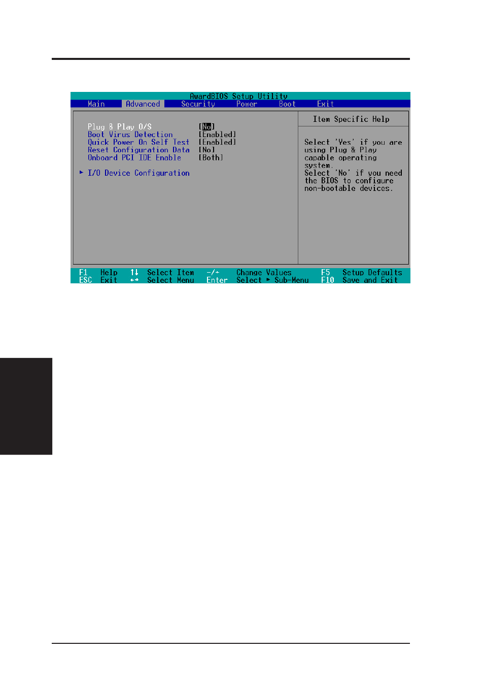 Bios setup, 4 advanced menu | Asus MEW-AML User Manual | Page 40 / 46