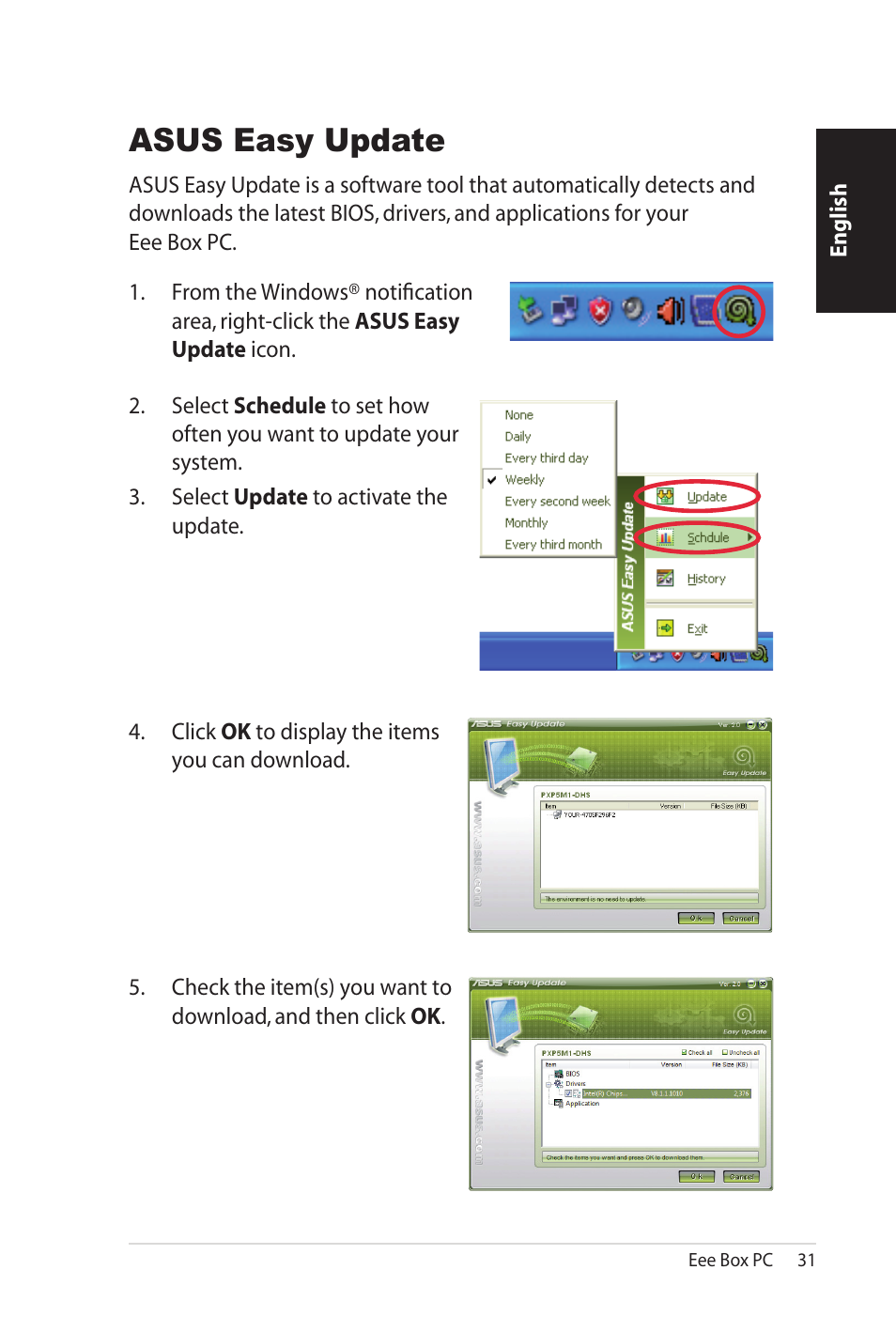 Asus easy update | Asus B206 User Manual | Page 31 / 104