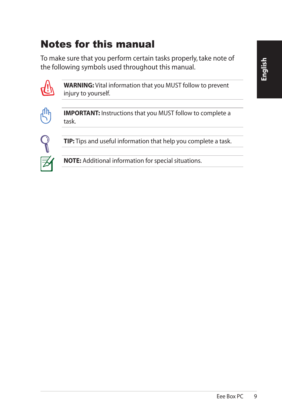 Notes for this manual | Asus B206 User Manual | Page 9 / 104