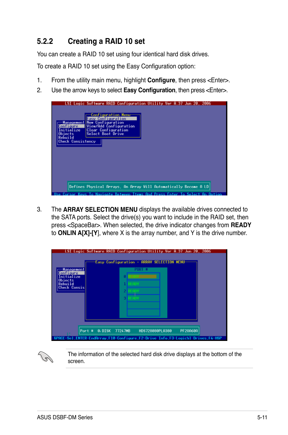 2 creating a raid 10 set | Asus DSBF-DM/SAS User Manual | Page 121 / 204