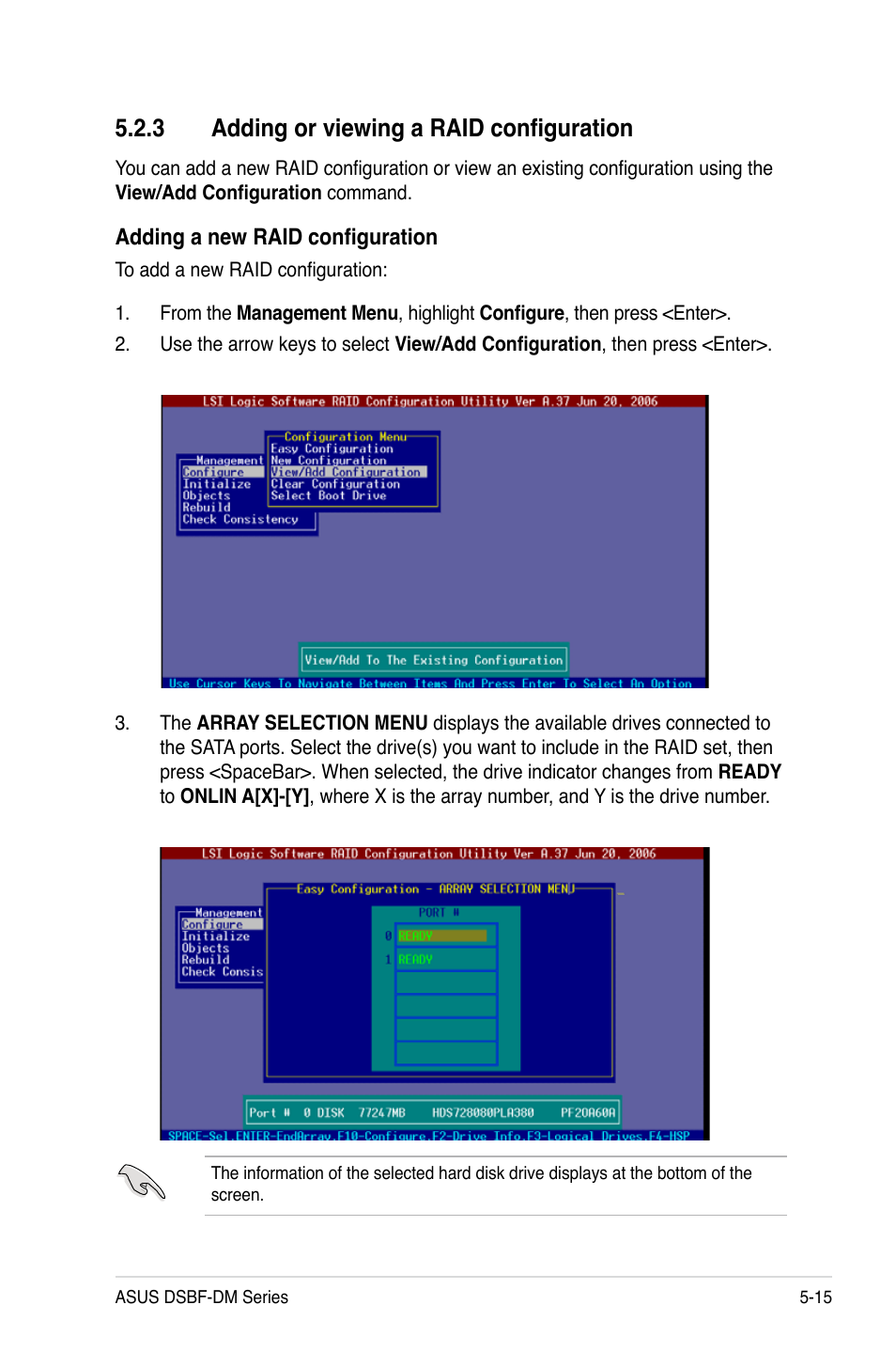 3 adding or viewing a raid configuration | Asus DSBF-DM/SAS User Manual | Page 125 / 204