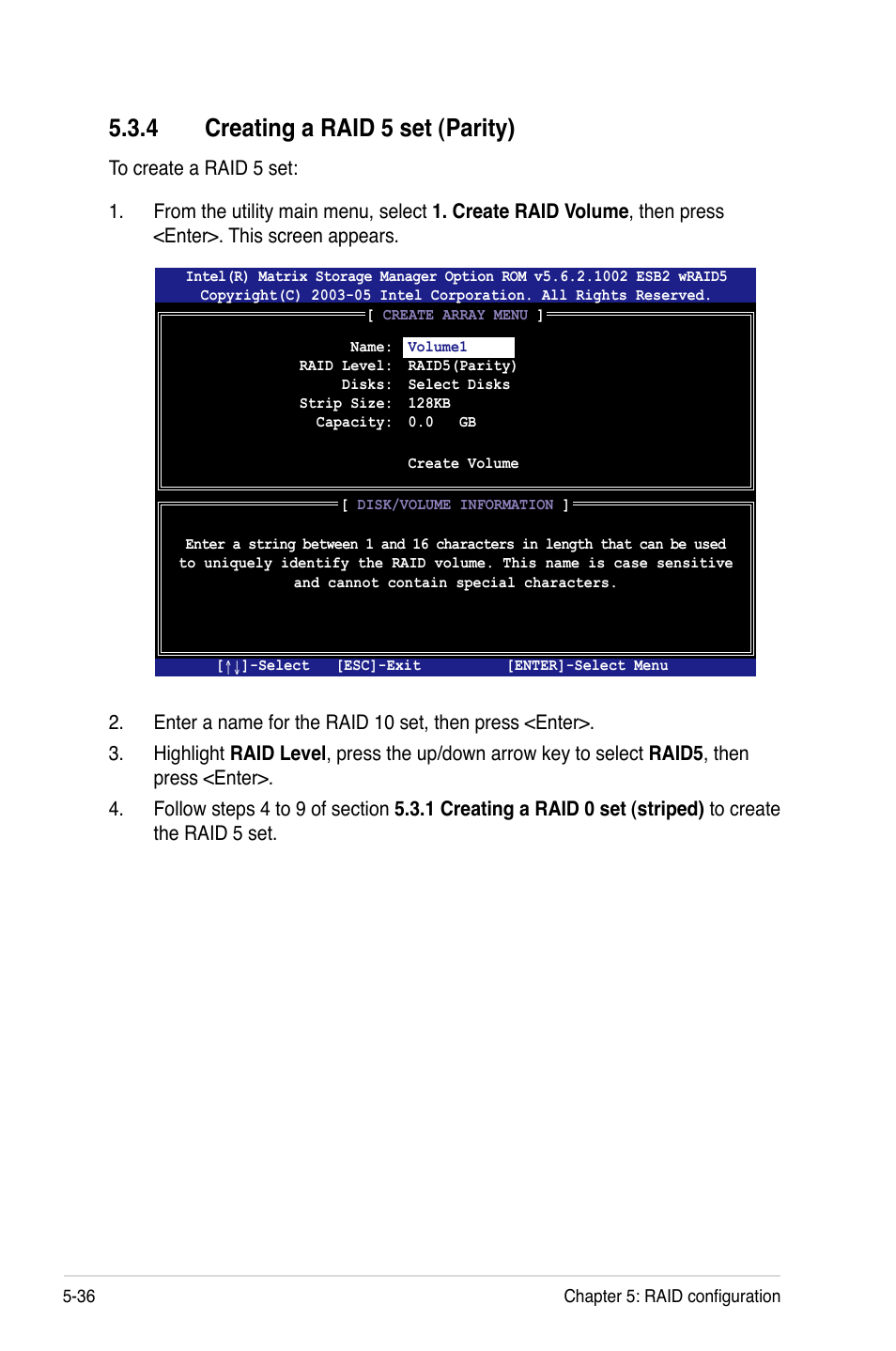 4 creating a raid 5 set (parity) | Asus DSBF-DM/SAS User Manual | Page 146 / 204