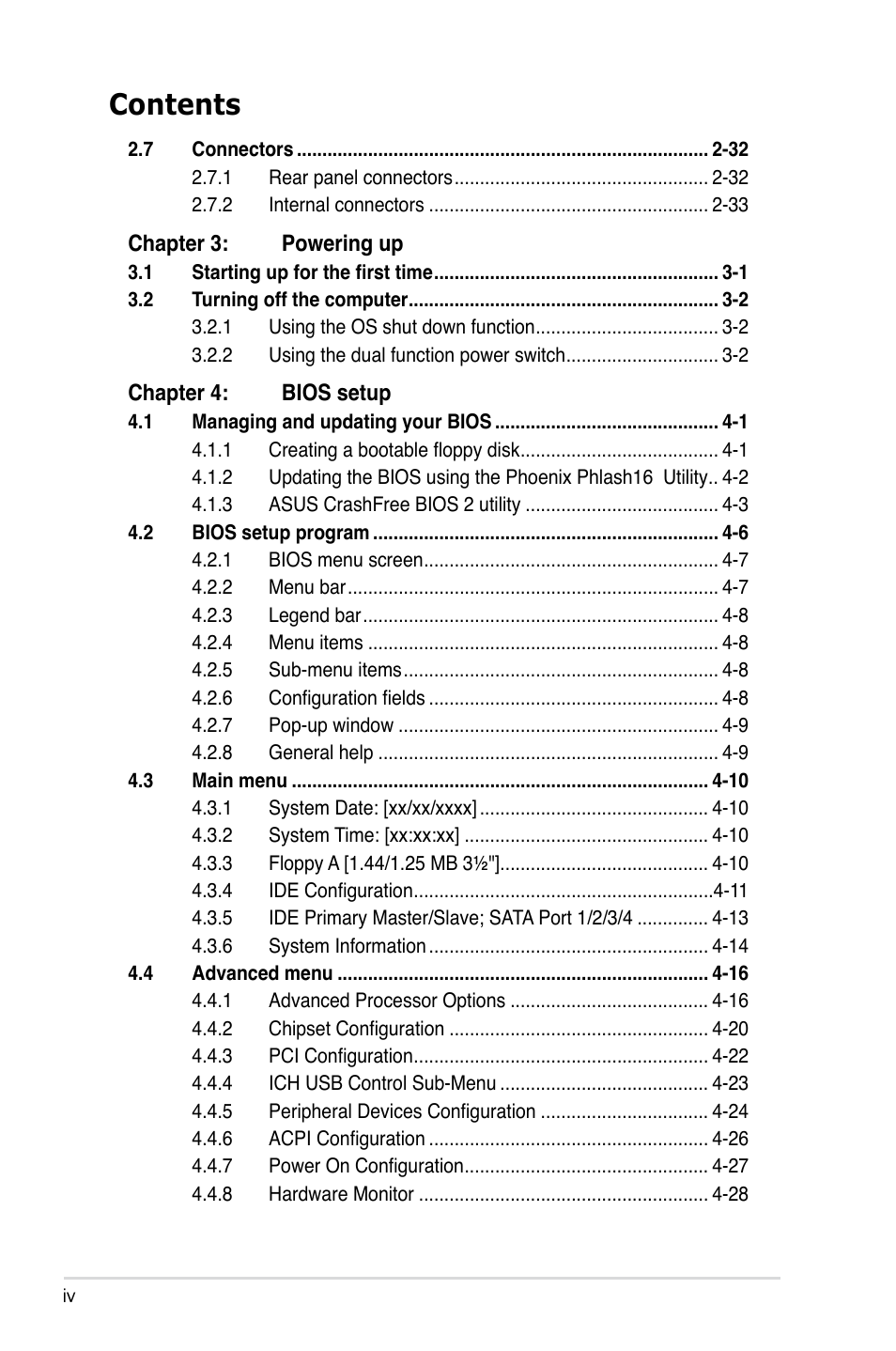 Asus DSBF-DM/SAS User Manual | Page 4 / 204
