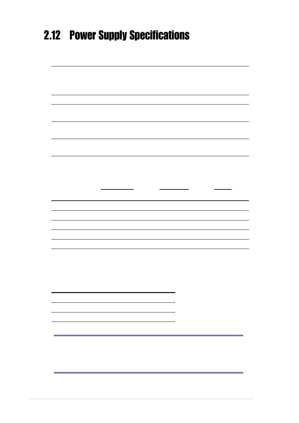 12 power supply specifications | Asus Terminator P4 533A User Manual | Page 34 / 98