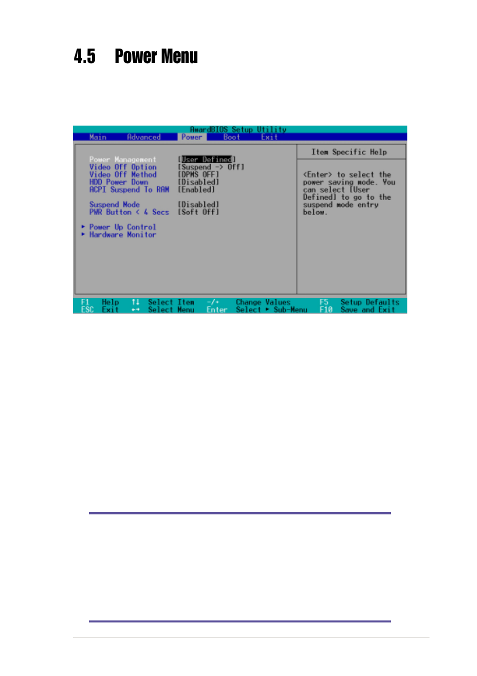 5 power menu | Asus Terminator P4 533A User Manual | Page 77 / 98